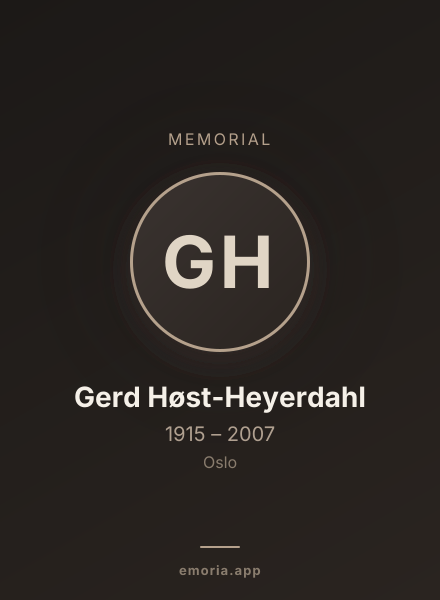 Memorial portrait of Gerd Høst-Heyerdahl