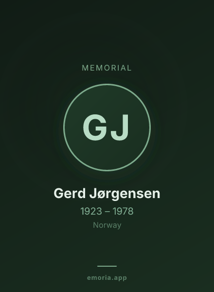 Memorial portrait of Gerd Jørgensen