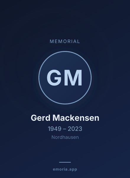Memorial portrait of Gerd Mackensen