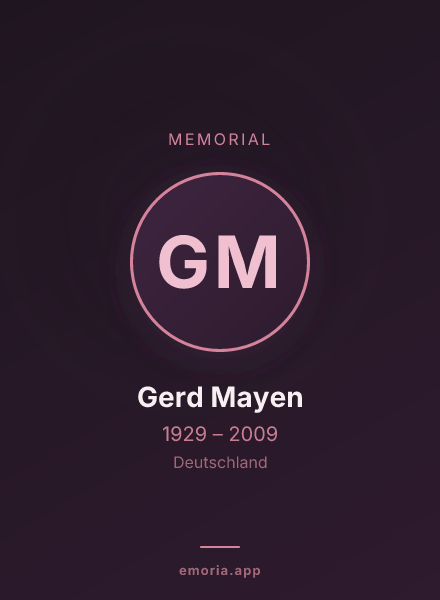 Memorial portrait of Gerd Mayen
