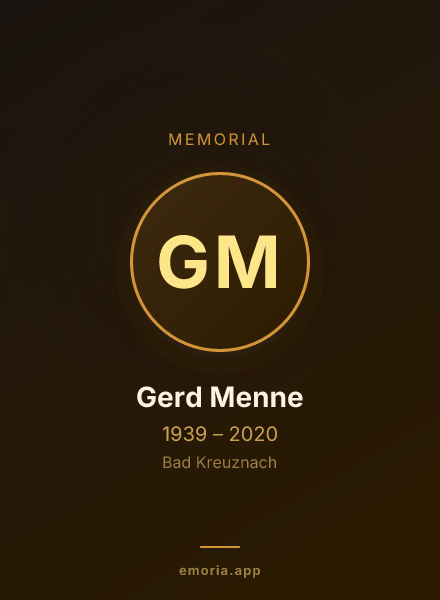 Memorial portrait of Gerd Menne