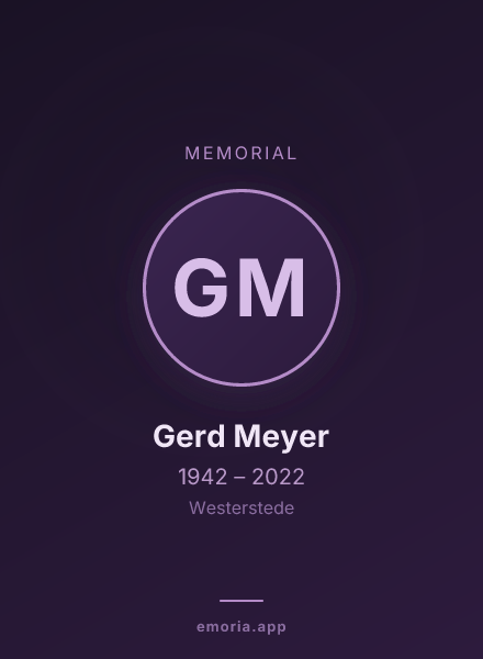Memorial portrait of Gerd Meyer