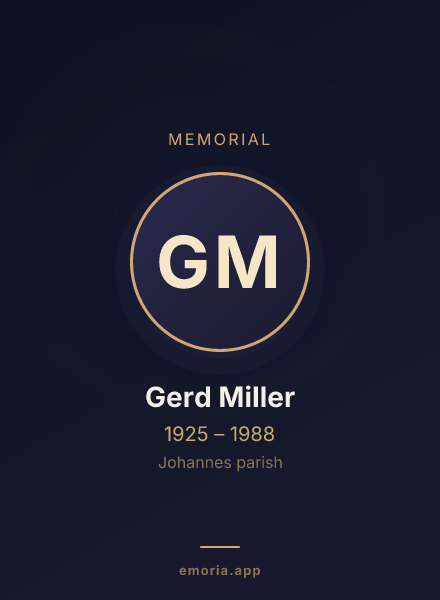 Memorial portrait of Gerd Miller