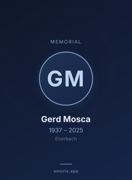 Memorial portrait of Gerd Mosca