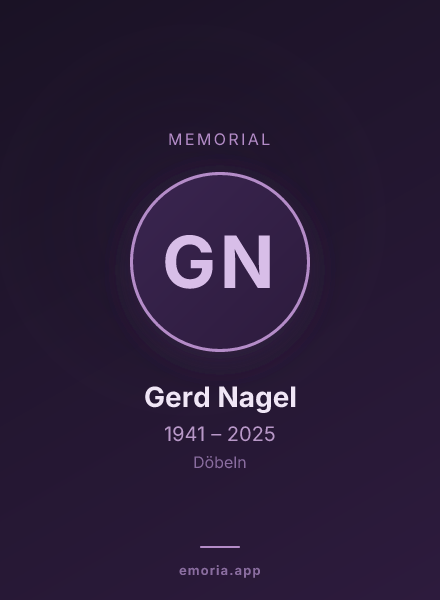 Memorial portrait of Gerd Nagel