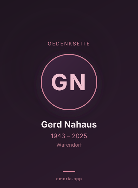 Gedenkportrait von Gerd Nahaus