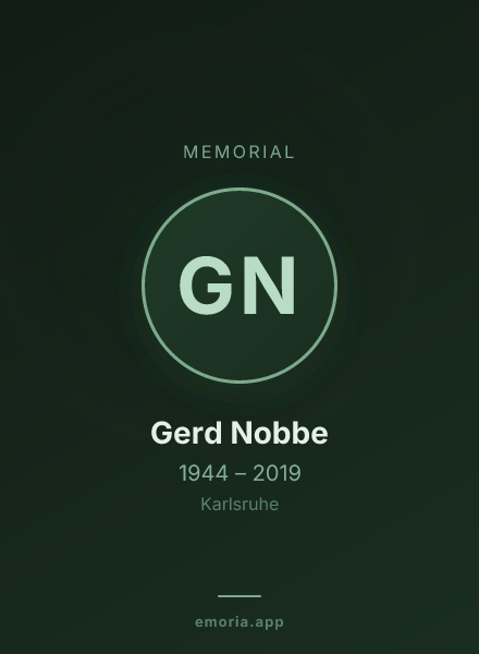 Memorial portrait of Gerd Nobbe