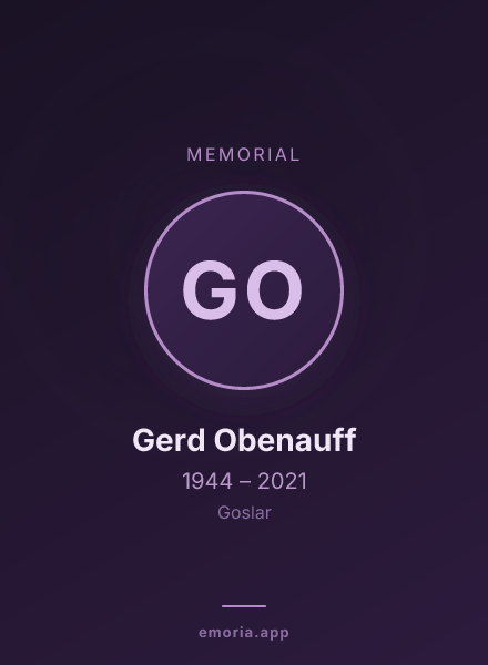 Memorial portrait of Gerd Obenauff