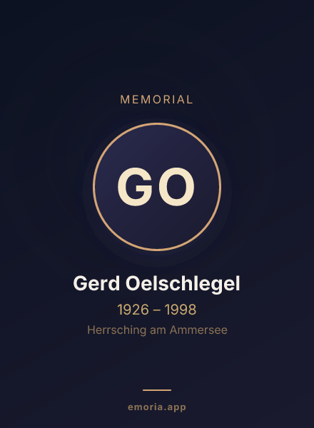 Memorial portrait of Gerd Oelschlegel