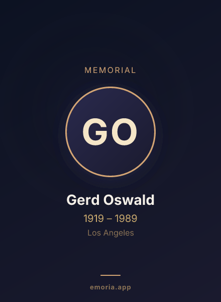 Memorial portrait of Gerd Oswald
