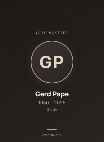 Gedenkportrait von Gerd Pape