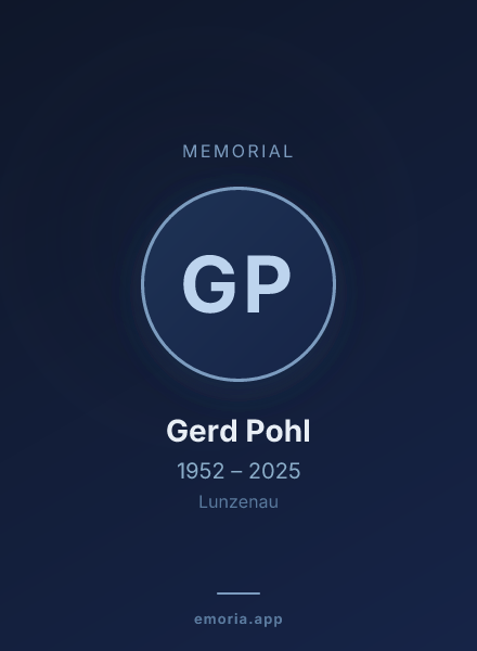 Memorial portrait of Gerd Pohl