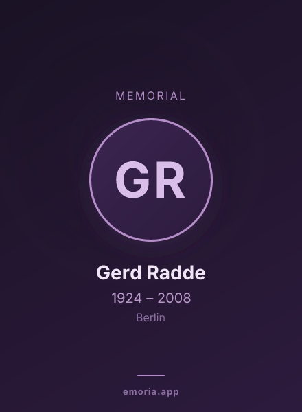 Memorial portrait of Gerd Radde