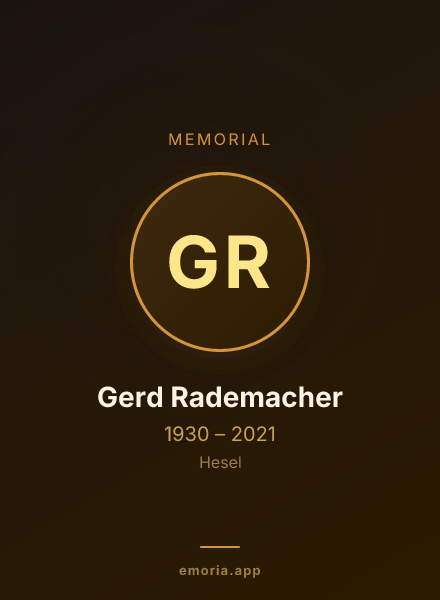 Memorial portrait of Gerd Rademacher