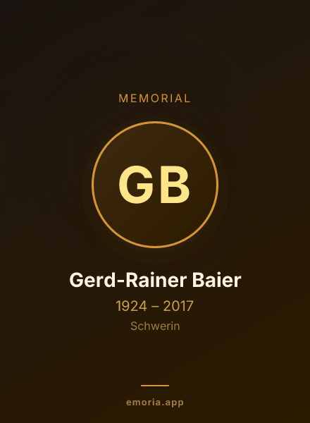 Memorial portrait of Gerd-Rainer Baier