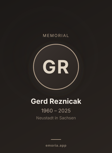 Memorial portrait of Gerd Reznicak