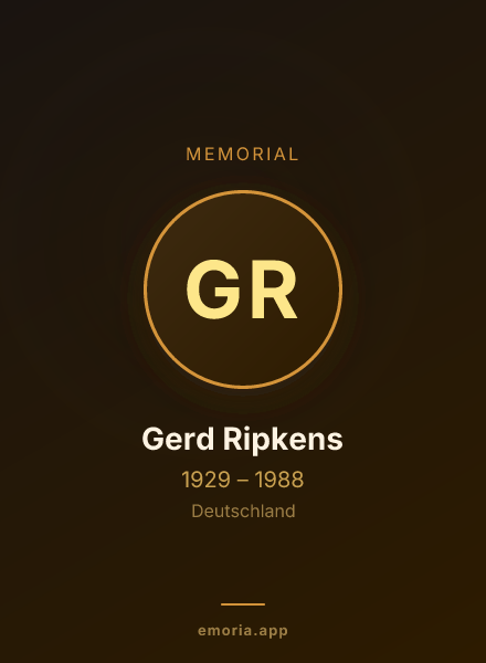 Memorial portrait of Gerd Ripkens