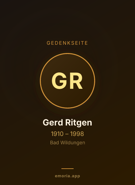 Gedenkportrait von Gerd Ritgen