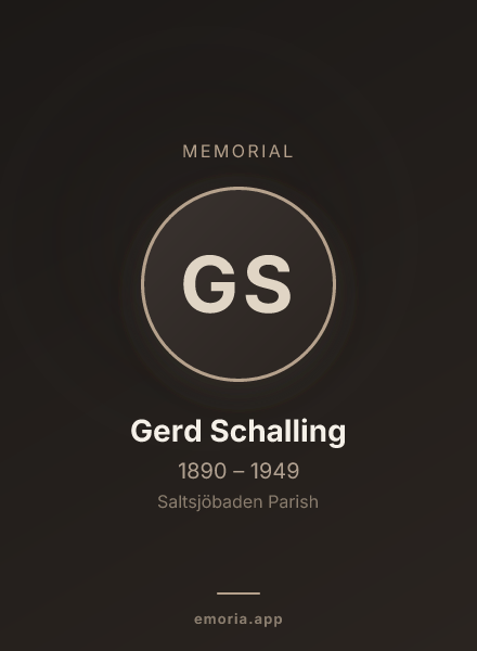 Memorial portrait of Gerd Schalling