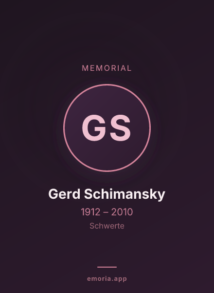 Memorial portrait of Gerd Schimansky