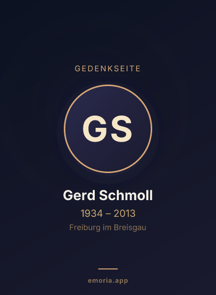 Gedenkportrait von Gerd Schmoll