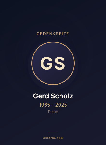 Gedenkportrait von Gerd Scholz