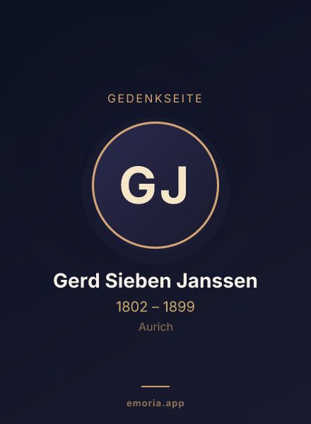 Gedenkportrait von Gerd Sieben Janssen