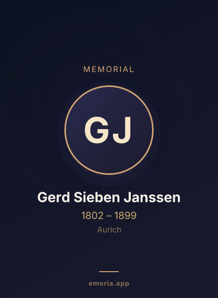 Memorial portrait of Gerd Sieben Janssen