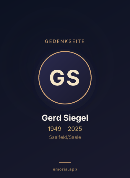 Gedenkportrait von Gerd Siegel