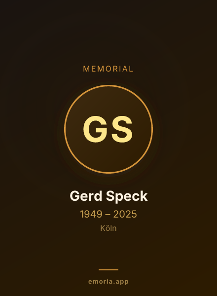 Memorial portrait of Gerd Speck