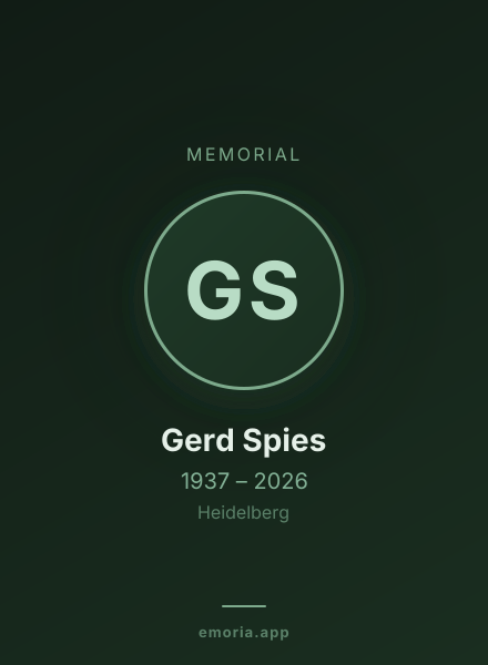 Memorial portrait of Gerd Spies
