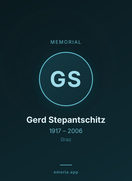 Memorial portrait of Gerd Stepantschitz