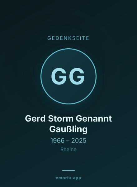 Gedenkportrait von Gerd Storm Genannt Gaußling
