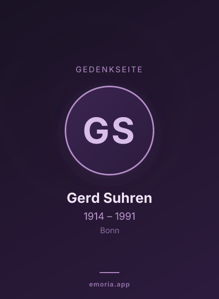 Gedenkportrait von Gerd Suhren