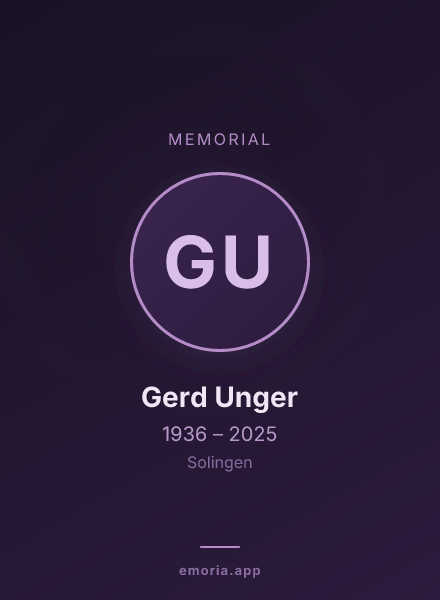 Memorial portrait of Gerd Unger