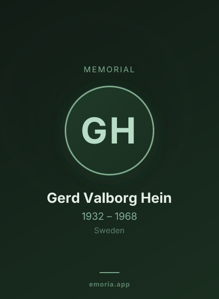 Memorial portrait of Gerd Valborg Hein