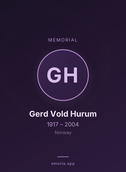 Memorial portrait of Gerd Vold Hurum