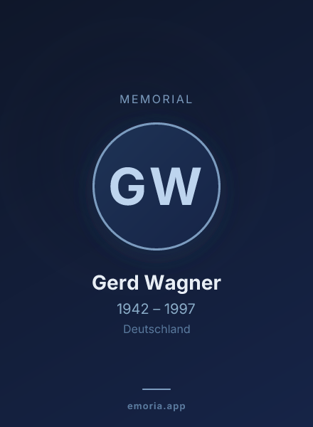 Memorial portrait of Gerd Wagner