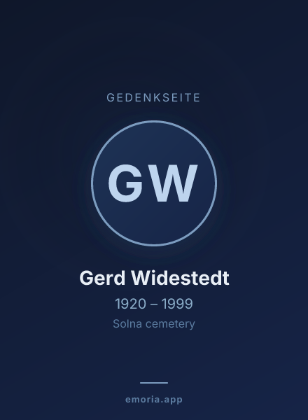 Gedenkportrait von Gerd Widestedt