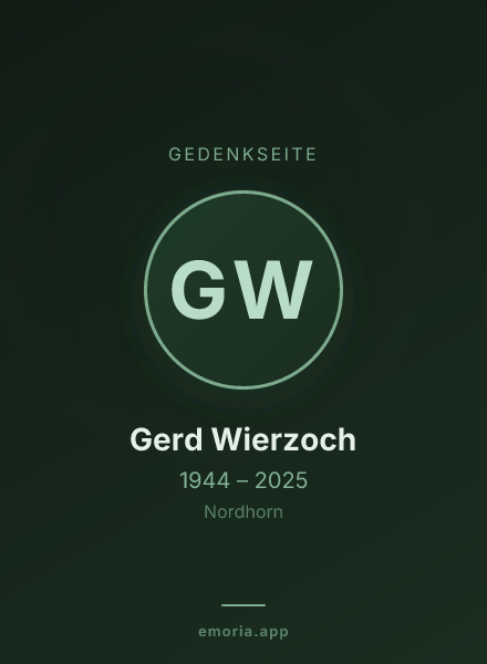 Gedenkportrait von Gerd Wierzoch