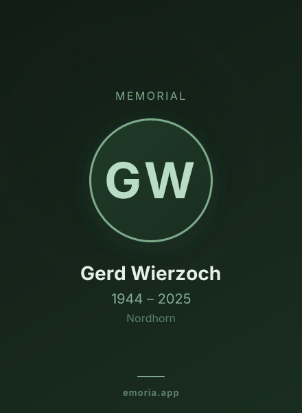Memorial portrait of Gerd Wierzoch