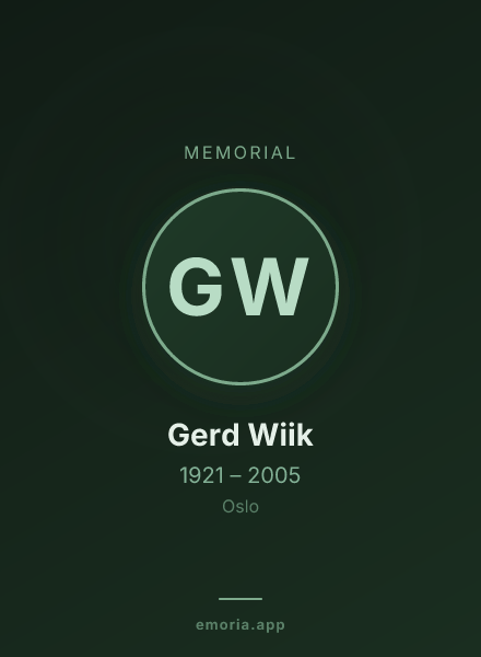 Memorial portrait of Gerd Wiik
