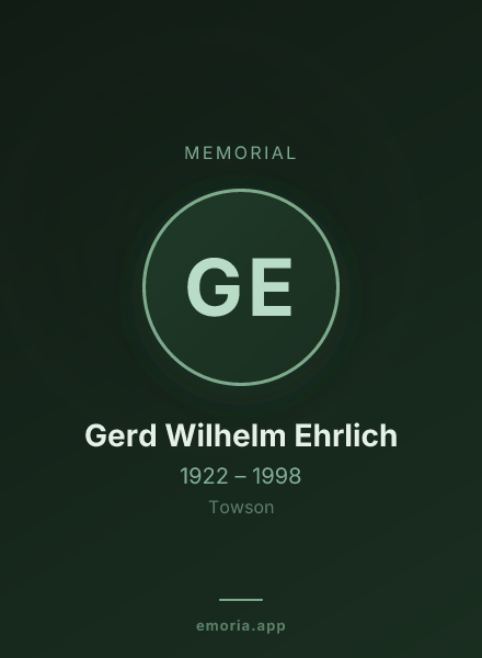 Memorial portrait of Gerd Wilhelm Ehrlich
