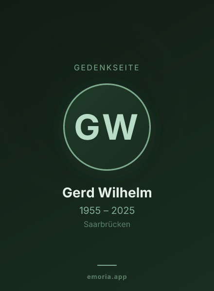Gedenkportrait von Gerd Wilhelm