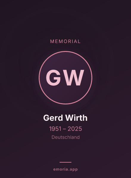 Memorial portrait of Gerd Wirth