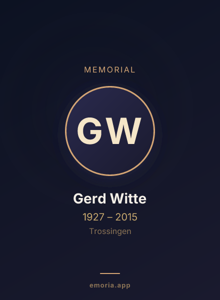 Memorial portrait of Gerd Witte