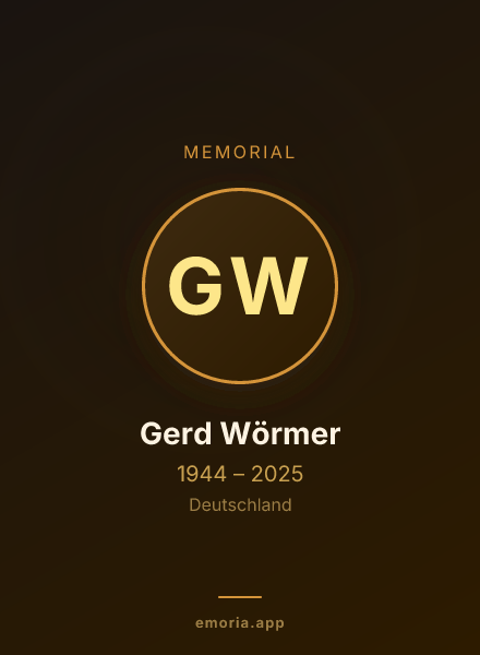 Memorial portrait of Gerd Wörmer