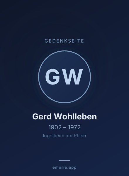 Gedenkportrait von Gerd Wohlleben