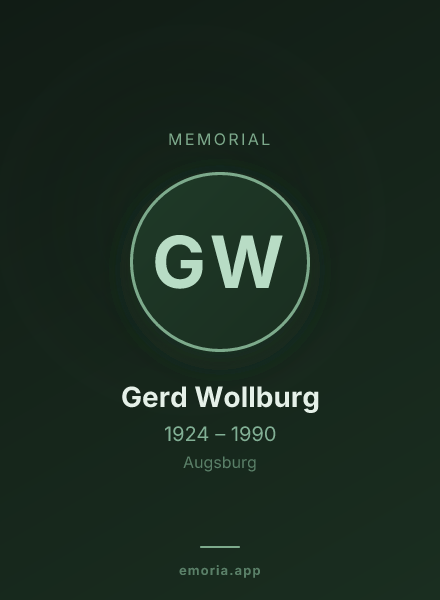 Memorial portrait of Gerd Wollburg
