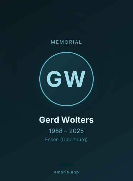 Memorial portrait of Gerd Wolters